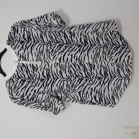Rebecca Taylor Mesh Zebra Print Top - Picture 7 of 7